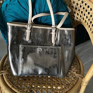 Medium sized chrome Michael Kors shoulder bag